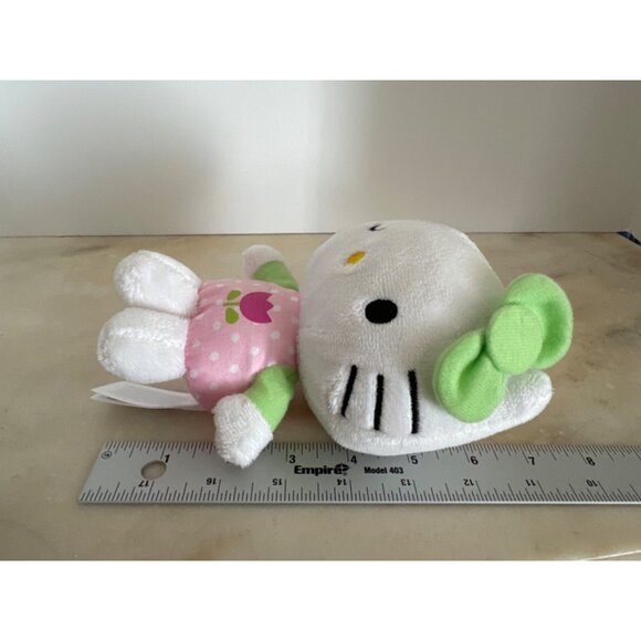 Hello Kitty Plush Doll Pink Dress With Green Bow 7" Plush Stuffed Animal Doll - Picture 7 of 8
